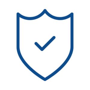Shield shape with a checkmark - Trust us to handle your taxes