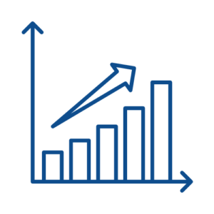 Bar chart with upward arrow indicating business growth - East York Accountant CJC